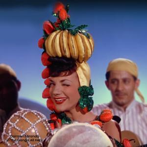 Carmen Miranda with fruit in her hair