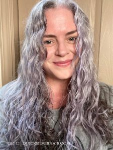 image of Joli with manic panic ultraviolet in her hair