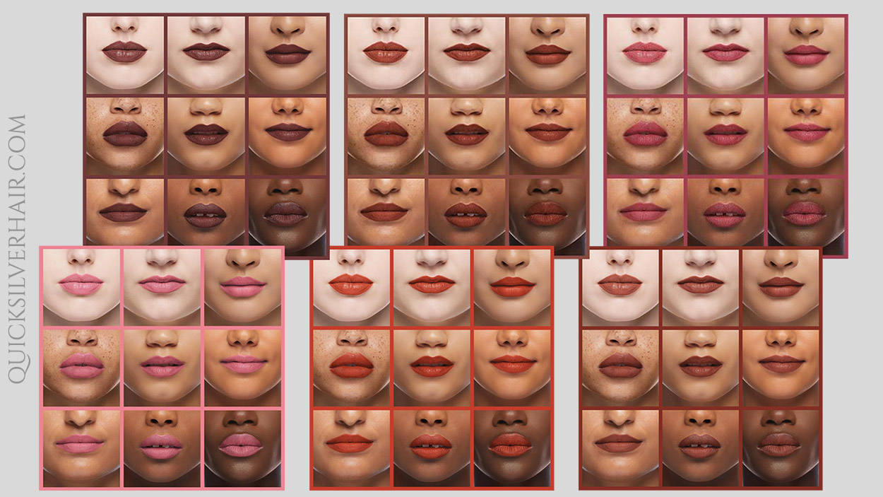 Fake lipstick swatches